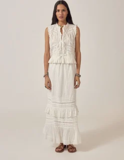 Maison Hotel Camila Embroidered Lace Top White