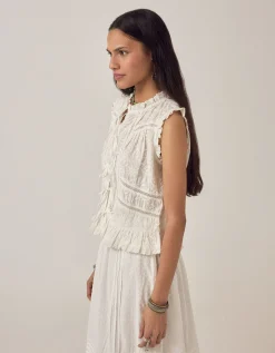Maison Hotel Camila Embroidered Lace Top White