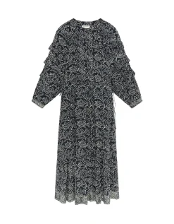 Maison Hotel Carmencita Ruffle Midi dress Black