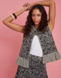 Maison Hotel Fernanda Stripe Waistcoat Blue