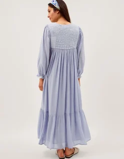 Maison Hotel Lilou Long Sleeve Embroidered Maxi Dress