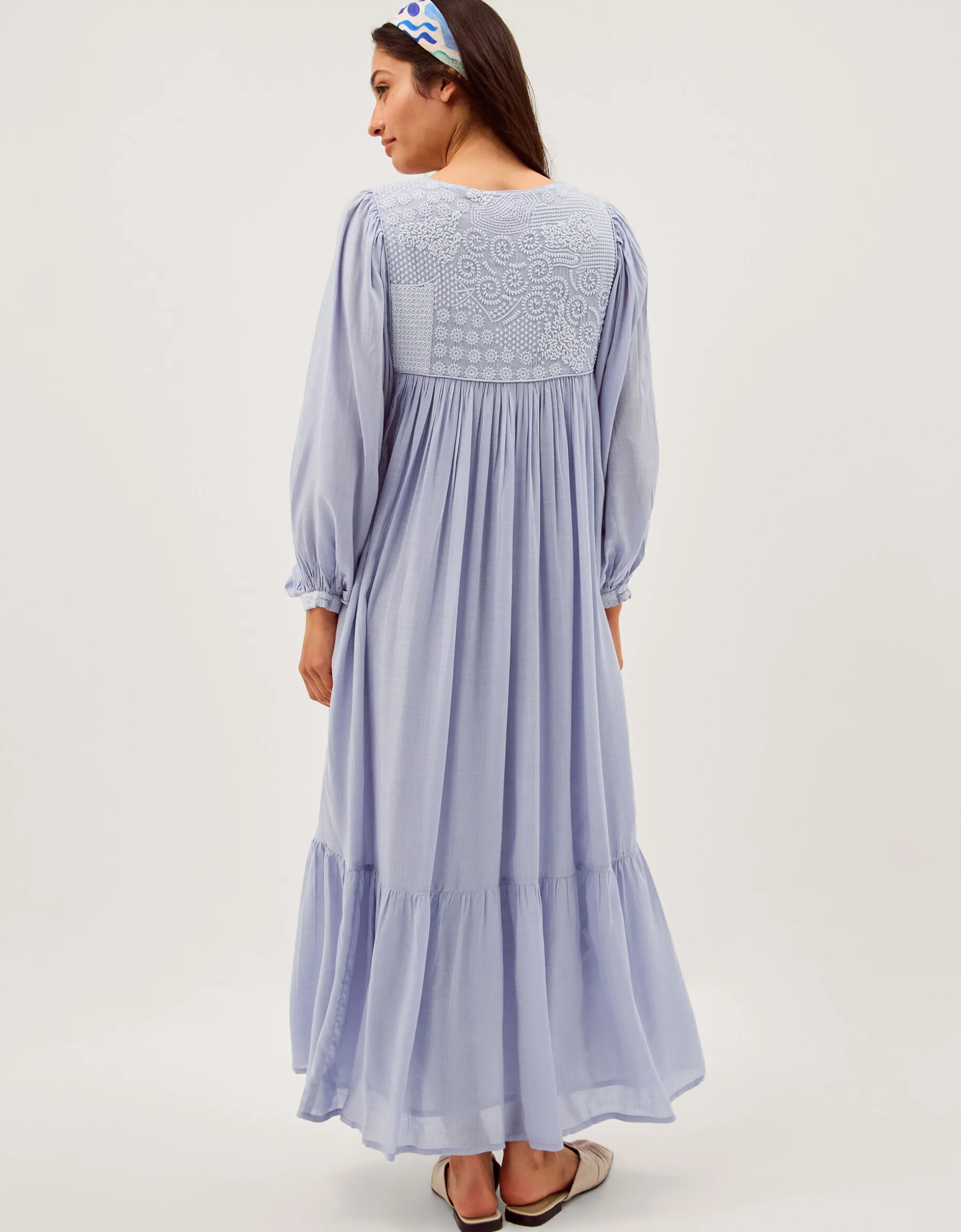 Maison Hotel Lilou Long Sleeve Embroidered Maxi Dress