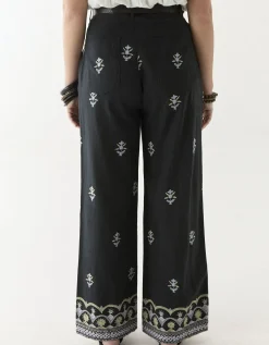 Maison Hotel Lolo Floral Straight-Leg Trousers Black