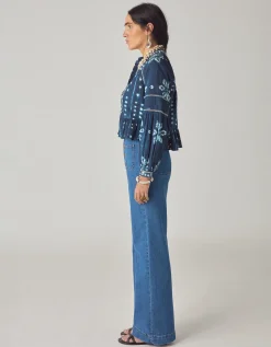 Maison Hotel Sora Print Blouse Blue