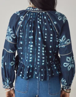 Maison Hotel Sora Print Blouse Blue