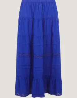 Maria Tiered Maxi Skirt Blue