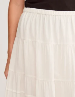 Maria Tiered Maxi Skirt White
