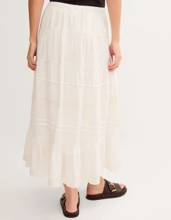 Maria Tiered Maxi Skirt White