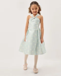 Marney Polka Dot Party Dress Blue