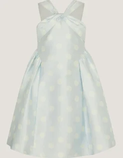 Marney Polka Dot Party Dress Blue