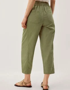 Megan Cropped Barrel Trousers Green