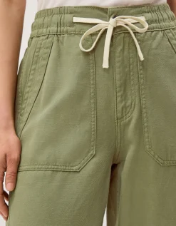 Megan Cropped Barrel Trousers Green