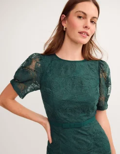 Megan Rose Lace Midi Dress Green