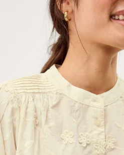 Mel Floral Embroidered Blouse Ivory