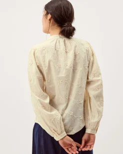 Mel Floral Embroidered Blouse Ivory