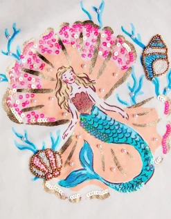 Mermaid Beaded T-Shirt Ivory