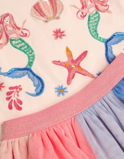 Mermaid T-Shirt & Mesh Disco Skirt Set Multi