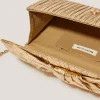 Mia Pleated Metallic Clutch Bag