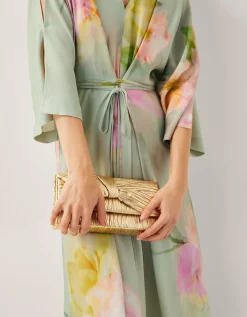 Mia Pleated Metallic Clutch Bag