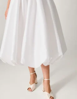 Mia Sleeveless Drop Waist Midi Wedding Dress Ivory
