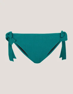 Mia Textured Tie Side Bikini Bottoms Teal