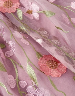 Minnie Floral Appliqué Party Dress Pink