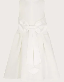 Molly Scuba Bow Bridesmaid Dress Ivory