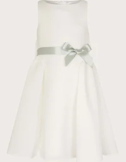 Molly Scuba Bow Bridesmaid Dress Ivory