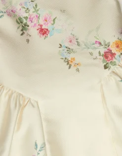 Molly Strappy Floral Party Dress Ivory