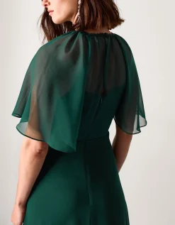 Mona Angel Sleeve Maxi Dress Green