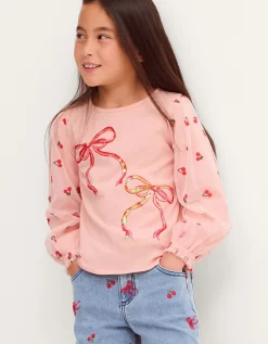 Mon Cheri Mesh Sleeve Top Pink
