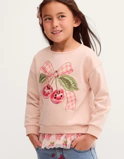 Mon Cheri Peplum Sweatshirt Pink