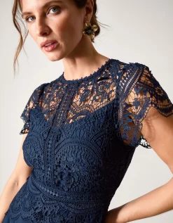 Monica Lace Bridesmaid Dress Blue