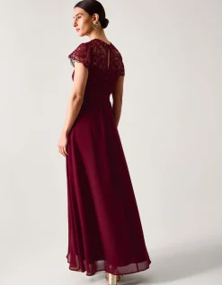 Monica Lace Bridesmaid Dress Red