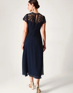 Monica Lace Midi Bridesmaid Dress Blue