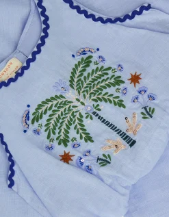 Monsoon x Charlie Taylor Embroidered Top & Trousers Set Blue