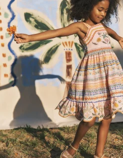 Monsoon x Charlie Taylor Print Tiered Dress Ivory