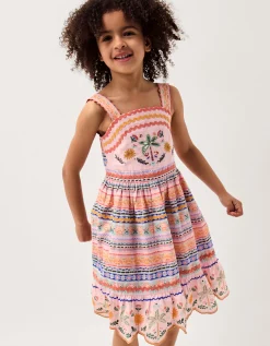Monsoon x Charlie Taylor Print Tiered Dress Ivory