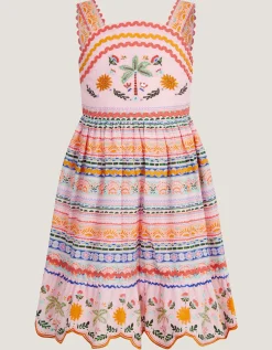 Monsoon x Charlie Taylor Print Tiered Dress Ivory