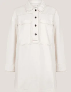 Nara Denim Tunic Shirt Dress Natural