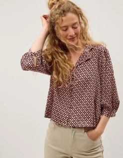 Netta Floral Print Blouse Pink