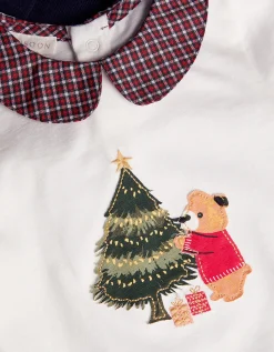 Newborn Christmas Bear Bodysuit & Trousers Set Blue