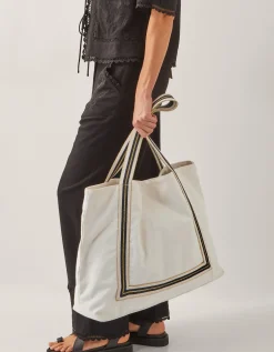 Nia Stripe Strap Tote Bag