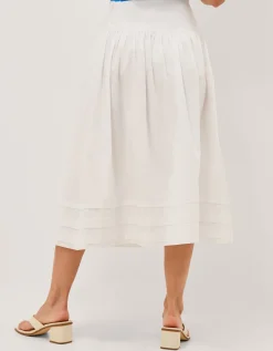 Nicole Cotton Midi Skirt White
