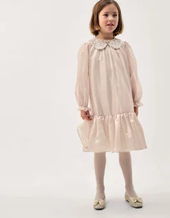 Nicolette Beaded Collar Party Dress Gold
