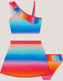 Ombré Bikini Set & Skirt Multi