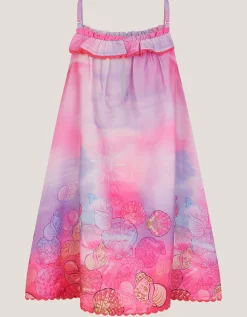 Ombré Seashell Print Sundress Pink
