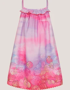 Ombré Seashell Print Sundress Pink