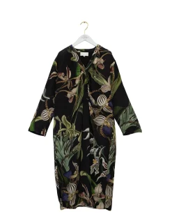 One Hundred Stars Orchid Crepe Midi Dress Black