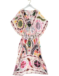 One Hundred Stars Susani Print String Midi Dress Pink